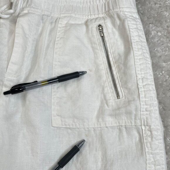 Athleta Cabo Linen Jogger Pant White 12 FLAW - Picture 5 of 12